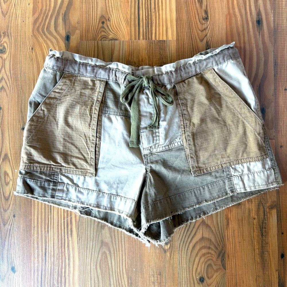 Free People Two-Tone Cargo Shorts Sz S